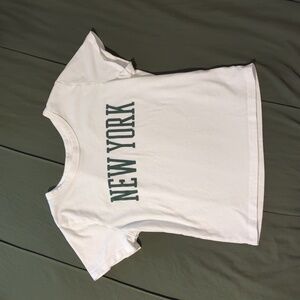 Hollister Tee New York Ultra Soft Top White Green Size XS